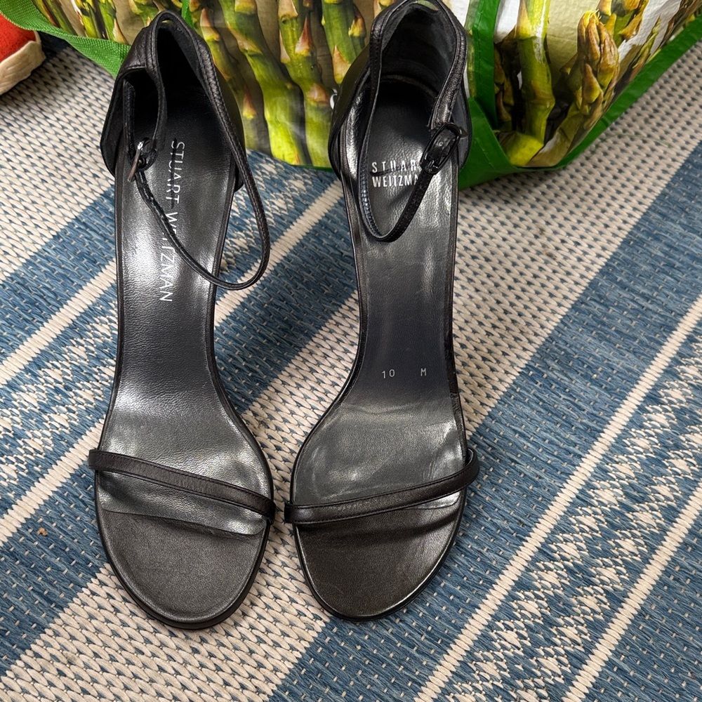 Stuart Weitzman Black Strappy Heels